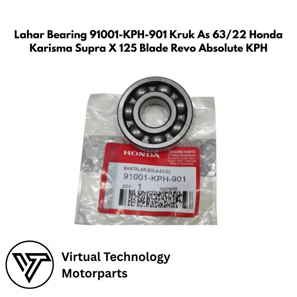 Lahar Bearing 91001-KPH-901 Kruk As 63/22 Honda Karisma Supra X 125 Blade Revo Absolute KPH