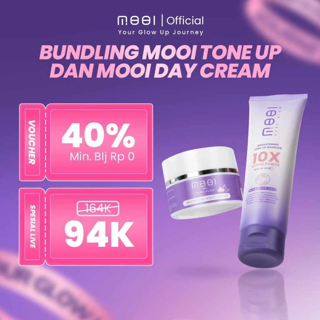 Bundling Tone Up Booster MOOI + MOOI Night Cream