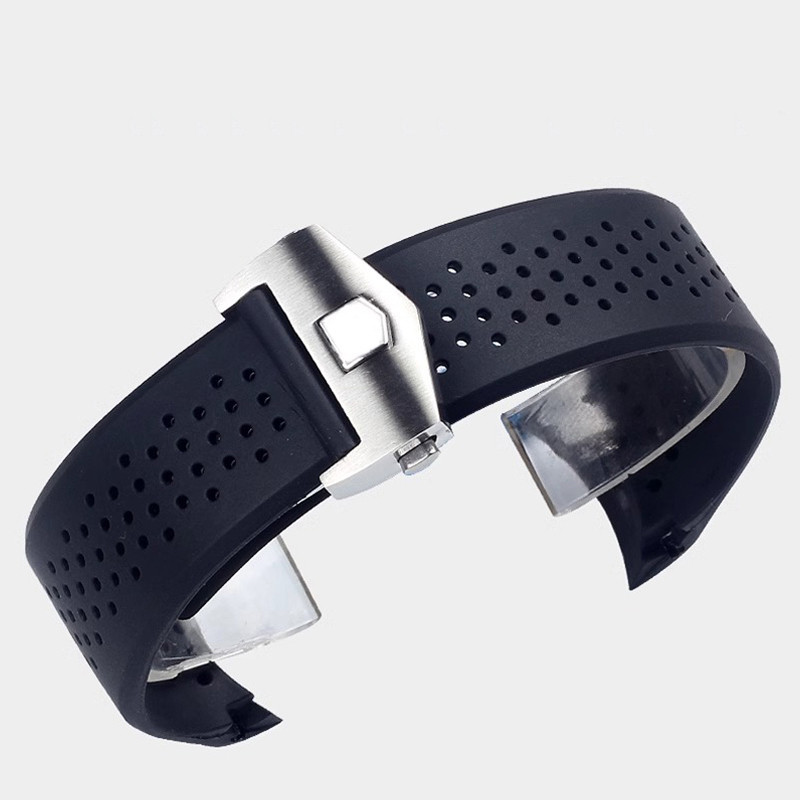 For TAG HEUER GRAND CARRERA AQUARACER Soft Silicone Wristband Men Wat Bracelet  Rubber Wat Band ain 