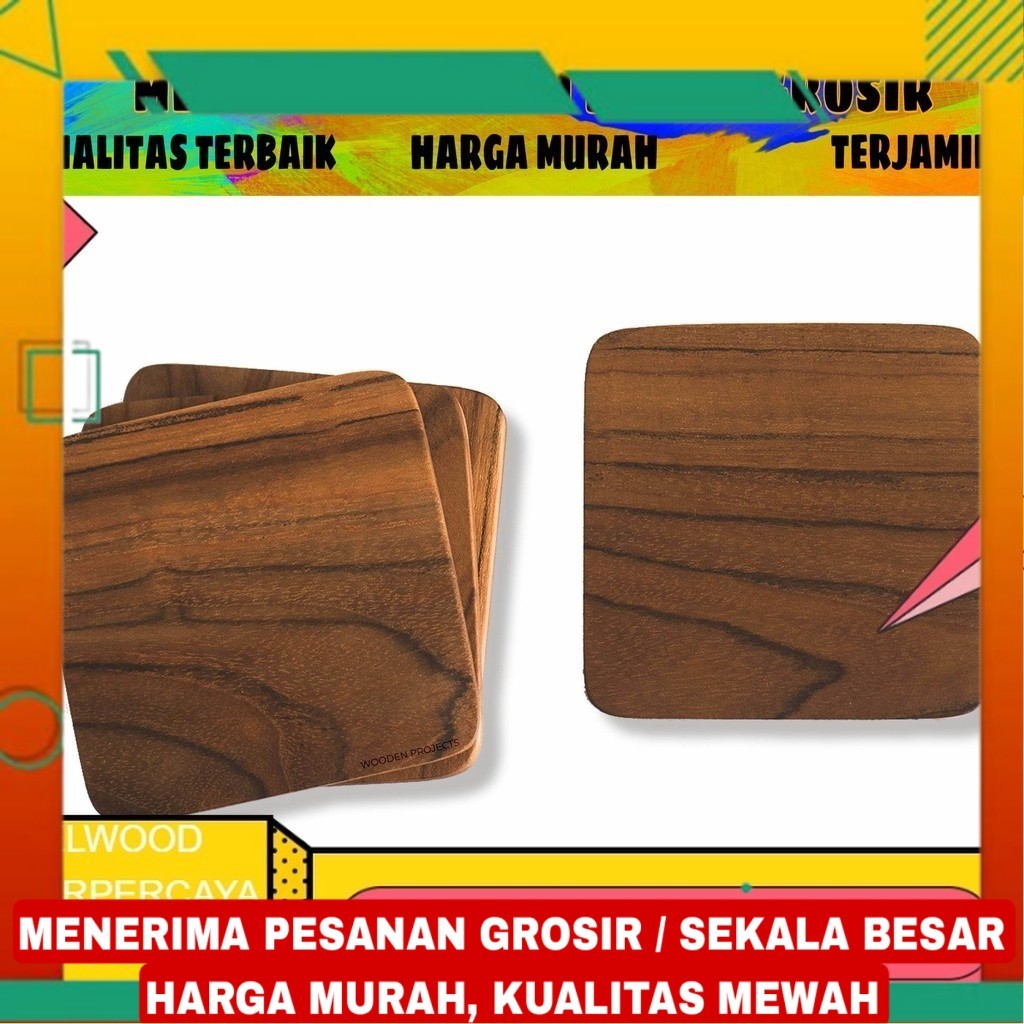 Coaster Tatakan Gelas Kayu Jati Belanda Premium / Tatakan Gelas Kayu / Tatakan Gelas Kayu Jati Belan