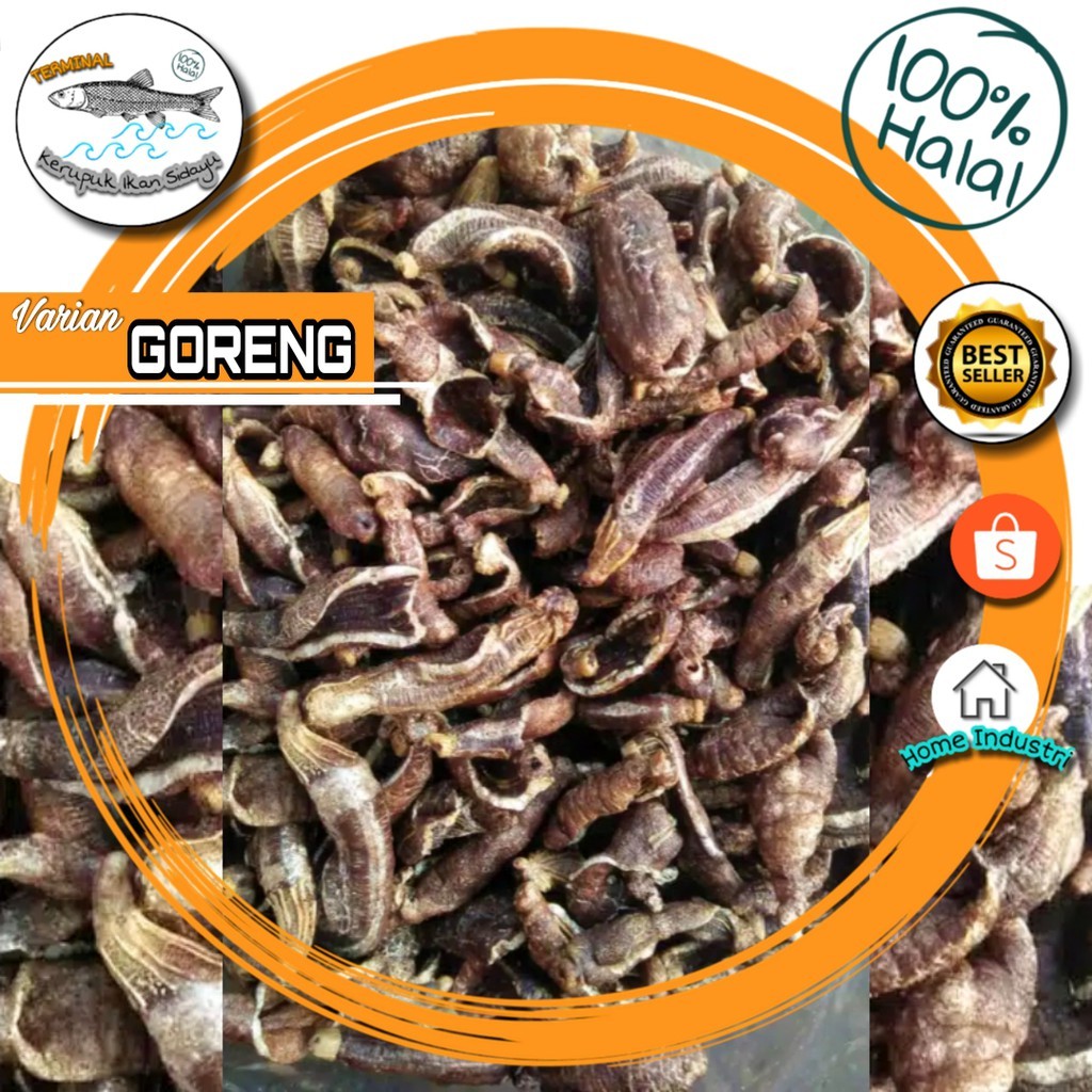 Kerupuk TERIPANG GORENG 250gr | Khas Sidayu Gresik | Timun Laut Teripang Hitam