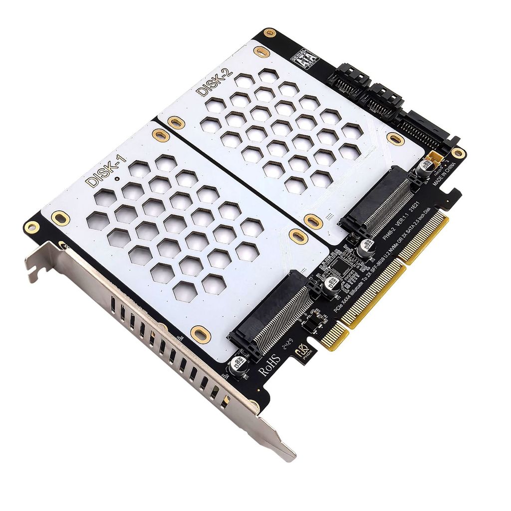 U2 Dualsk Adapter Card 25 Inch SATA Hard Drive To PCIE40 Split Card U2 To PCIe Card Dual U2 To PCIe 