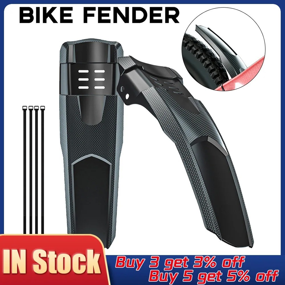 Bicycle Fenders Mountain MTB Bike 26-29 In Front Rear Tires Mudguard Carbon Fiber Pattern Widened Mu