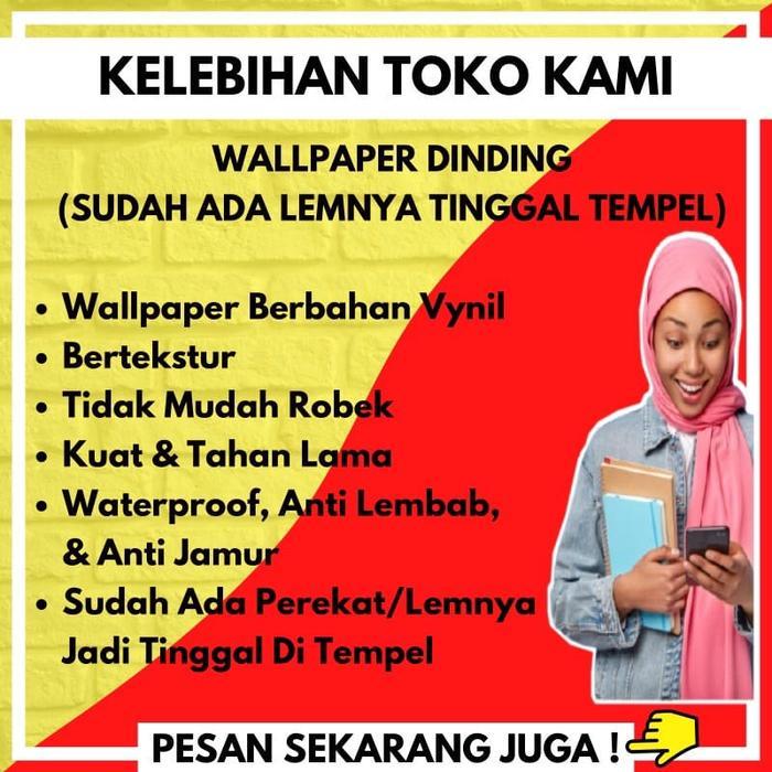 Promo Wallpaper Dinding 10 m 10 meter 45 cm x 10 m MOTIF POLOS HIJAU BIRU ABU PUTIH POLOS PREMIUM - 