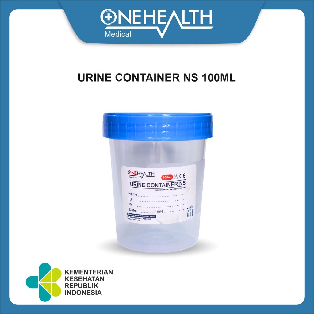 Onehealth Urine Container NS 100ML Tutup Biru Pot Wadah Sampel