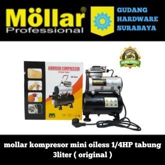 mollar kompresor mini oiless 1/4HP tabung 3liter ( original )