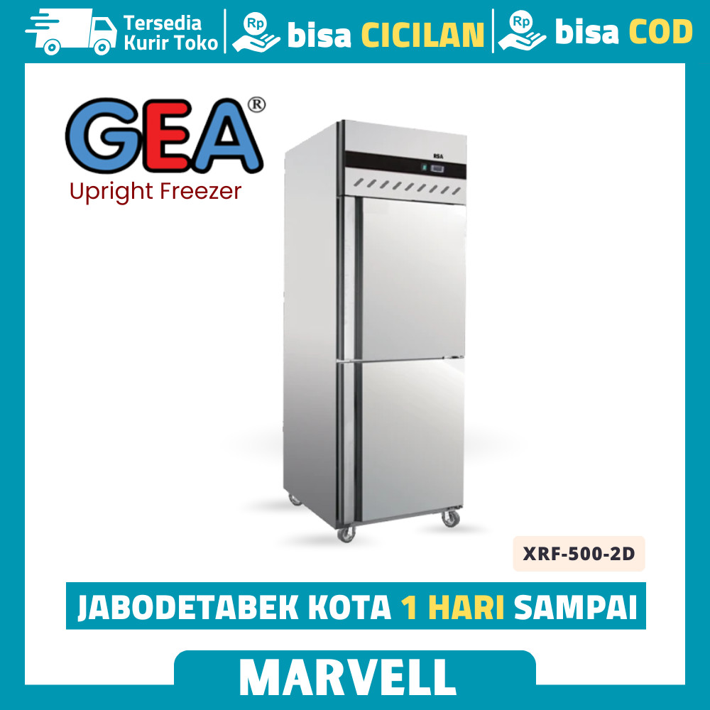 S/S Refrigerator Freezer RSA XRF-500-2D Upright Freezer 2 Pintu Stainless