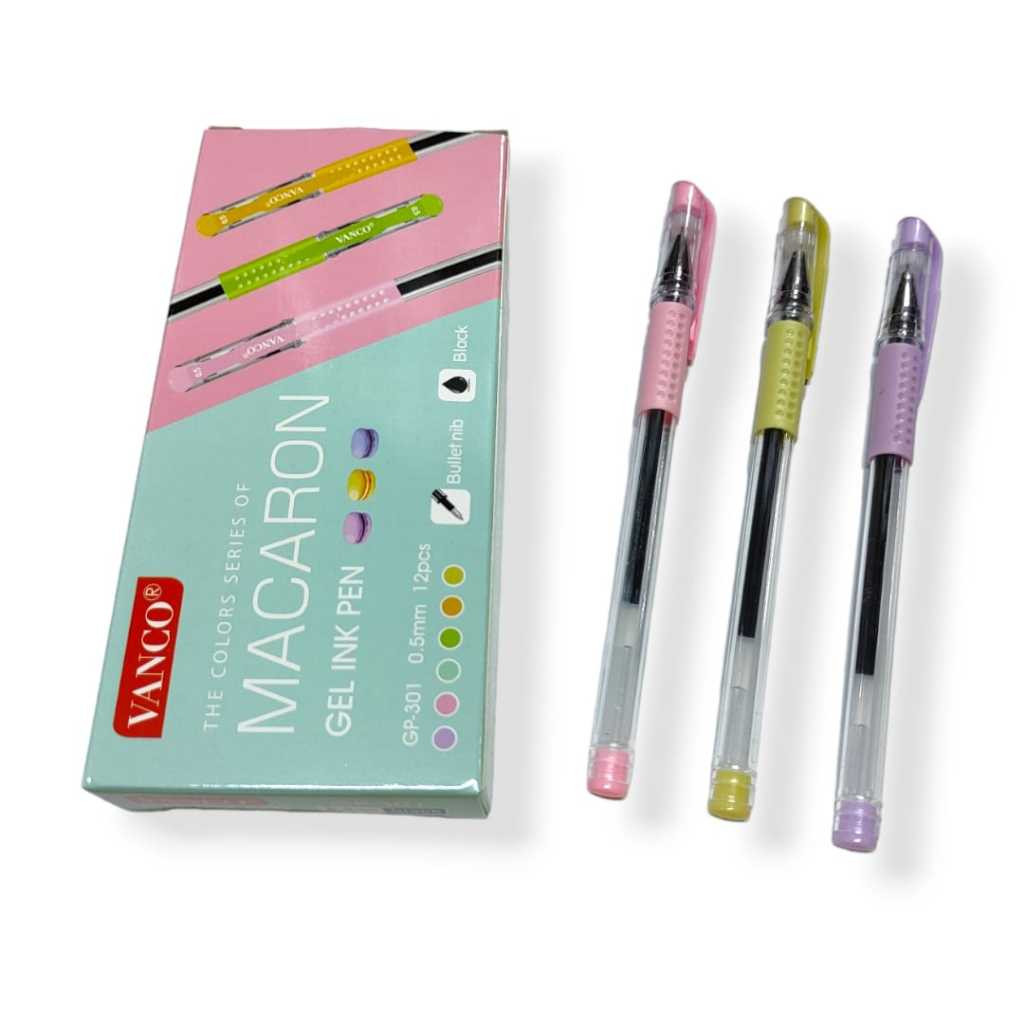 [JA] ( 12 Pcs ) Pulpen Gel Pastel Macaron 0.5m / Gel Pen Pastel VANCO GP-301