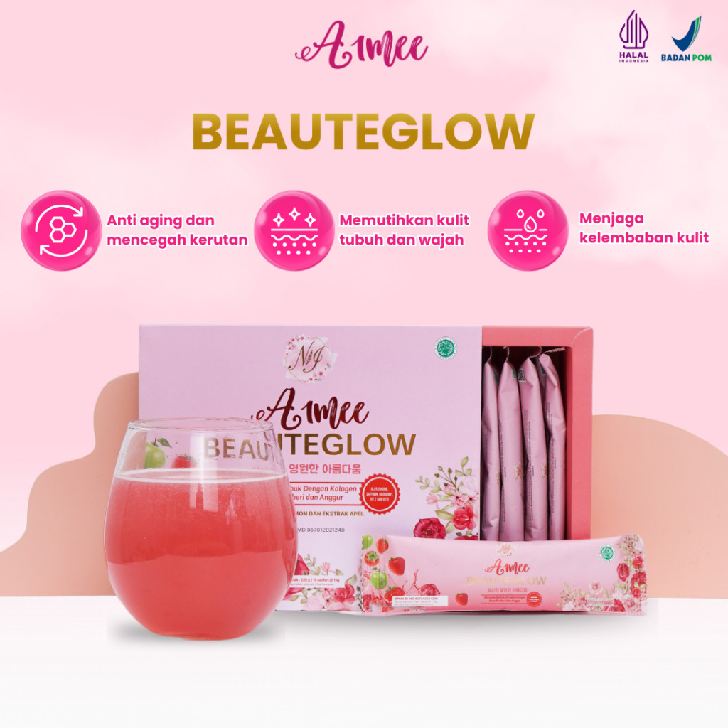 Aimee Collagen Drink Dna Salmon Safron Apple Stemcell 15 Sachet 15 Gram Premium Minuman Kolagen Cola