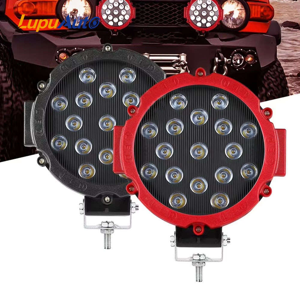Lampu Sorot Mobil 12V 51W, Lampu LED Terang untuk Off Road 4x4, Spotlight untuk Truk JEEP Hummer, Ak