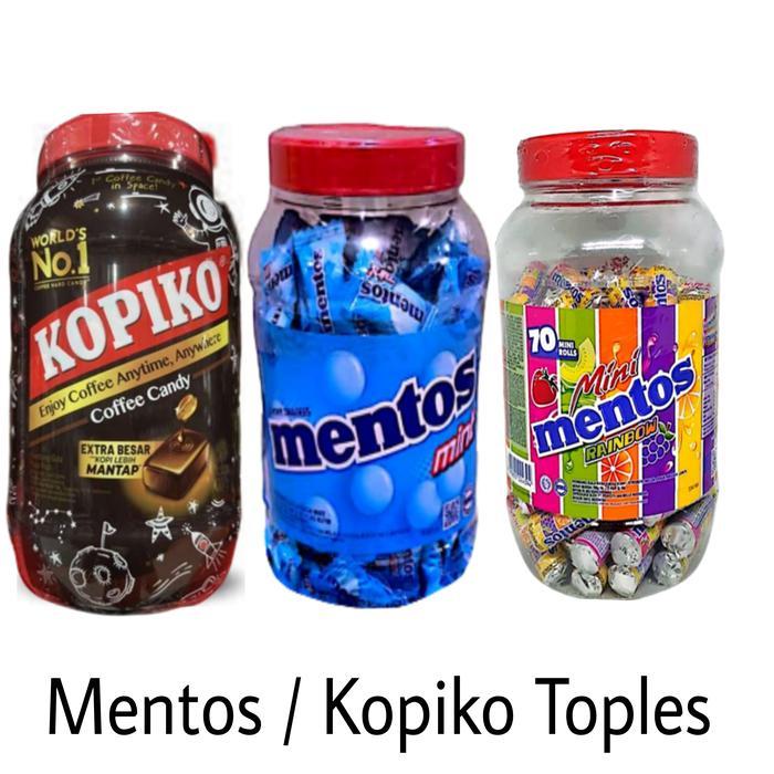 Kopiko Mentos Mint Rainbow roll permen toples - Mentos rainbow Terlaris