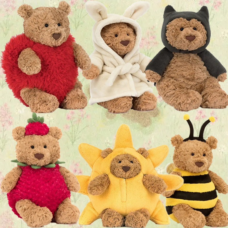 JC Bartholomew Bear Stuffed Plush Toys Doll Pillow Sleeping Buddy Home Decor Sleep Companion Kawaii 