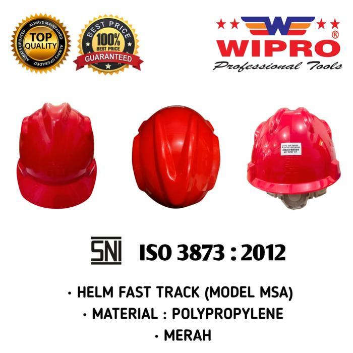 Helm Safety Proyek Model MSA Merk Wipro Merah Wipro Helm Proyek warna Merah tipe putar Helm Proyek P