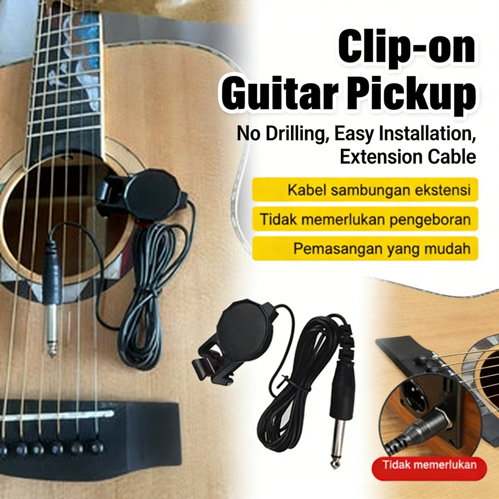 Pickup gitar akustik spul clip-on Spul Pick Up tempel gitar akustik