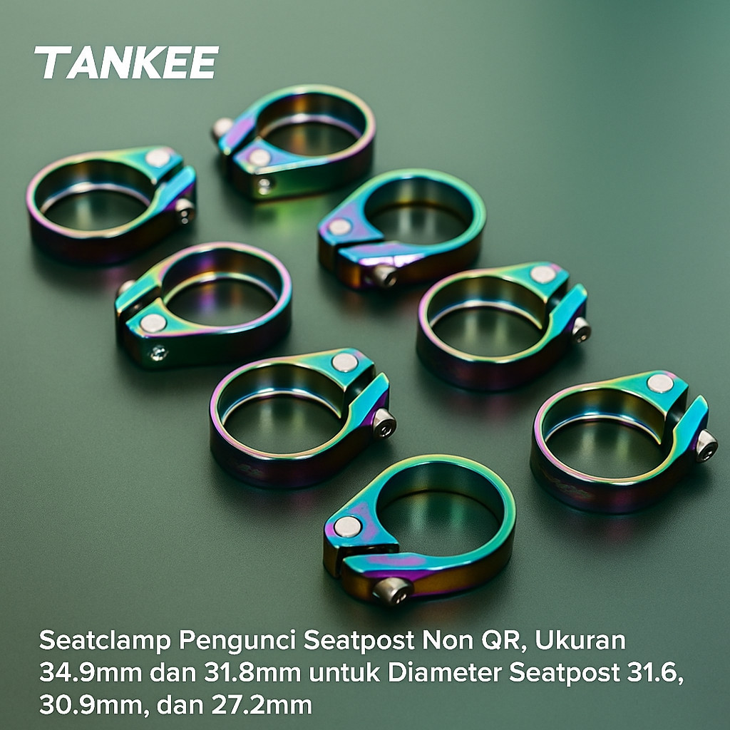 Tankee Seatclamp Sepeda Klem Pengunci Seatpost Non QR 34.9 31.8 mm 34.9mm 31.8mm Alloy Kuat Ringan