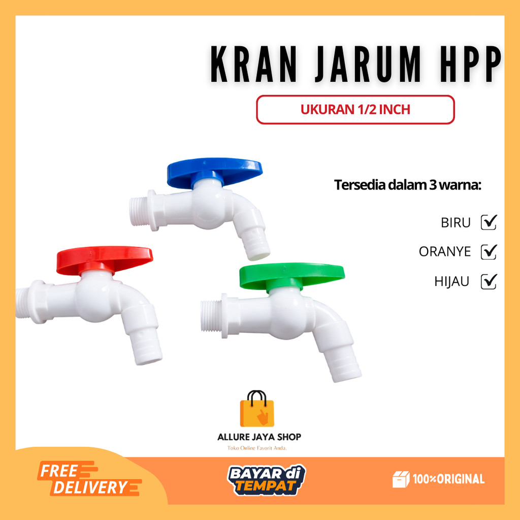 [AJS] Kran PVC Taman Engkol Jarum Drat Uk 1/2 Inch HPP