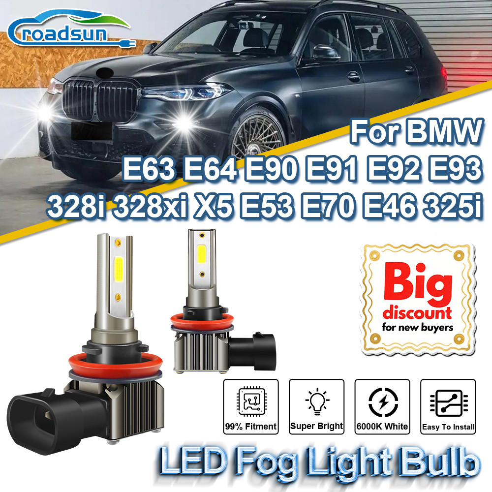 2 Buah Lampu Kabut LED H8 H11 100W Lampu Kabut Mobil 6000K 12V Untuk BMW E63 E64 E90 E91 E92 E93 328