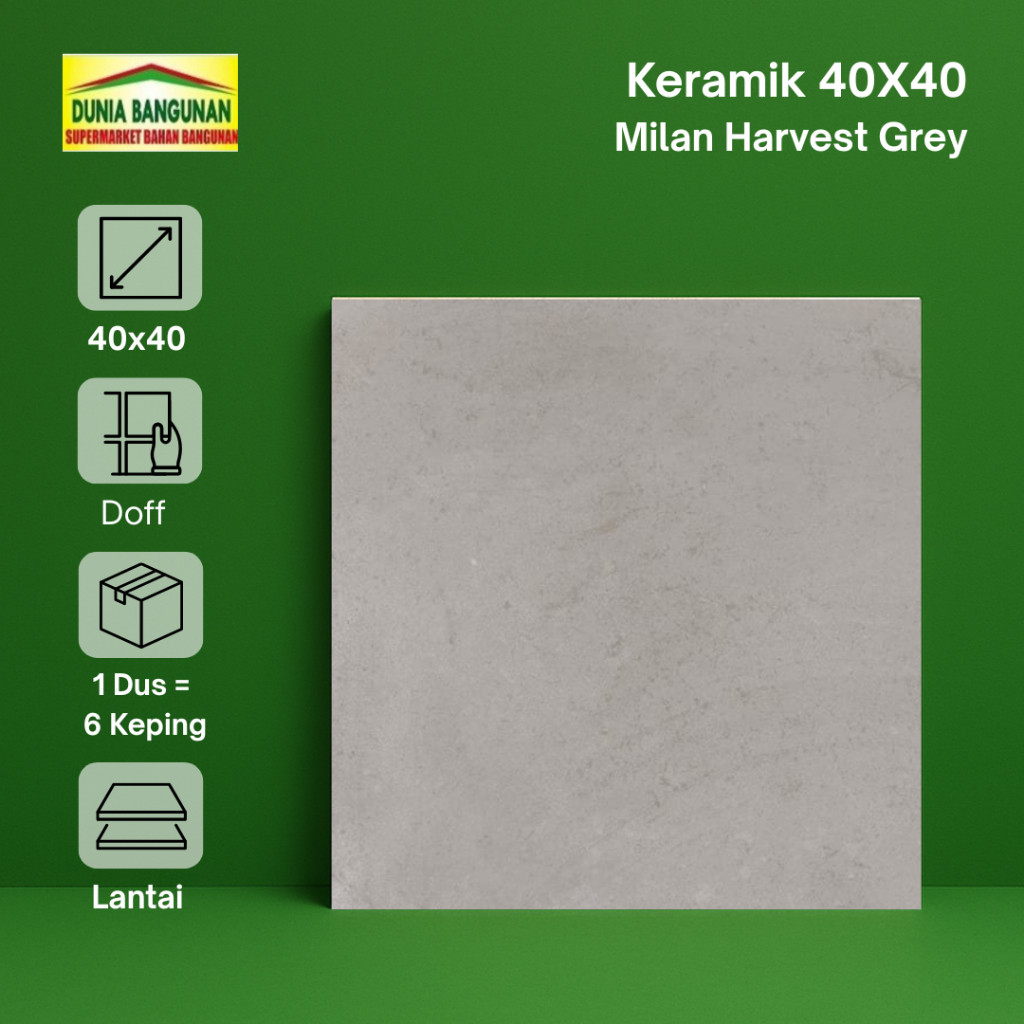 Keramik 40x40 Lantai Milan Harvest Grey Keramik Lantai Abu Doff Dapur Teras