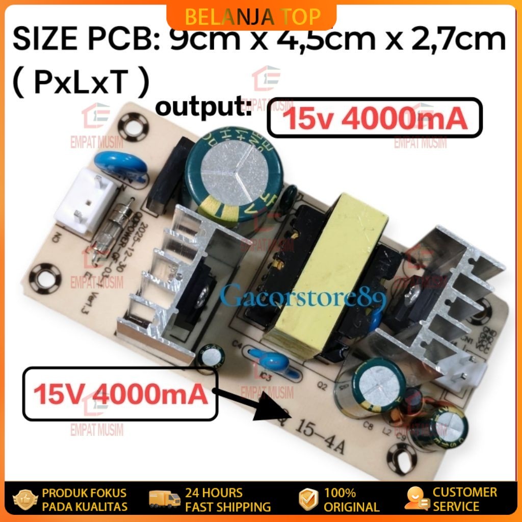 Power Suplai Supply Speaker Aktif Portable 15v 4000mA Tanaka DAT Advance NOISE GMC ASATRON HT- 8890 
