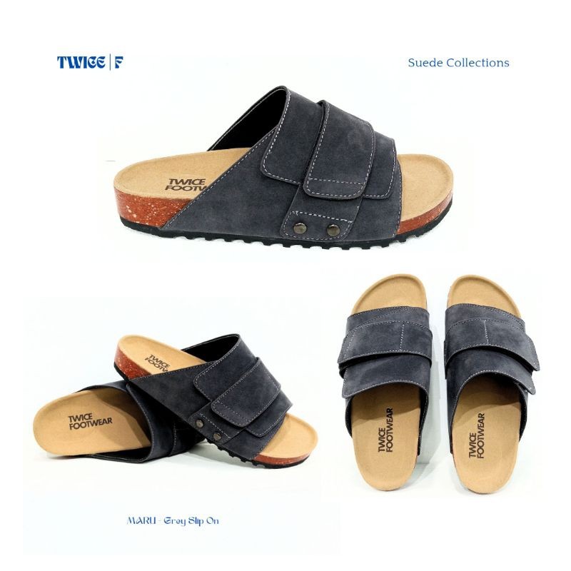 Custom TradeMark | Twice Slip On Suede | Sandal Slip On Suede Unisex | Sandal Suede Slip On | Sandal