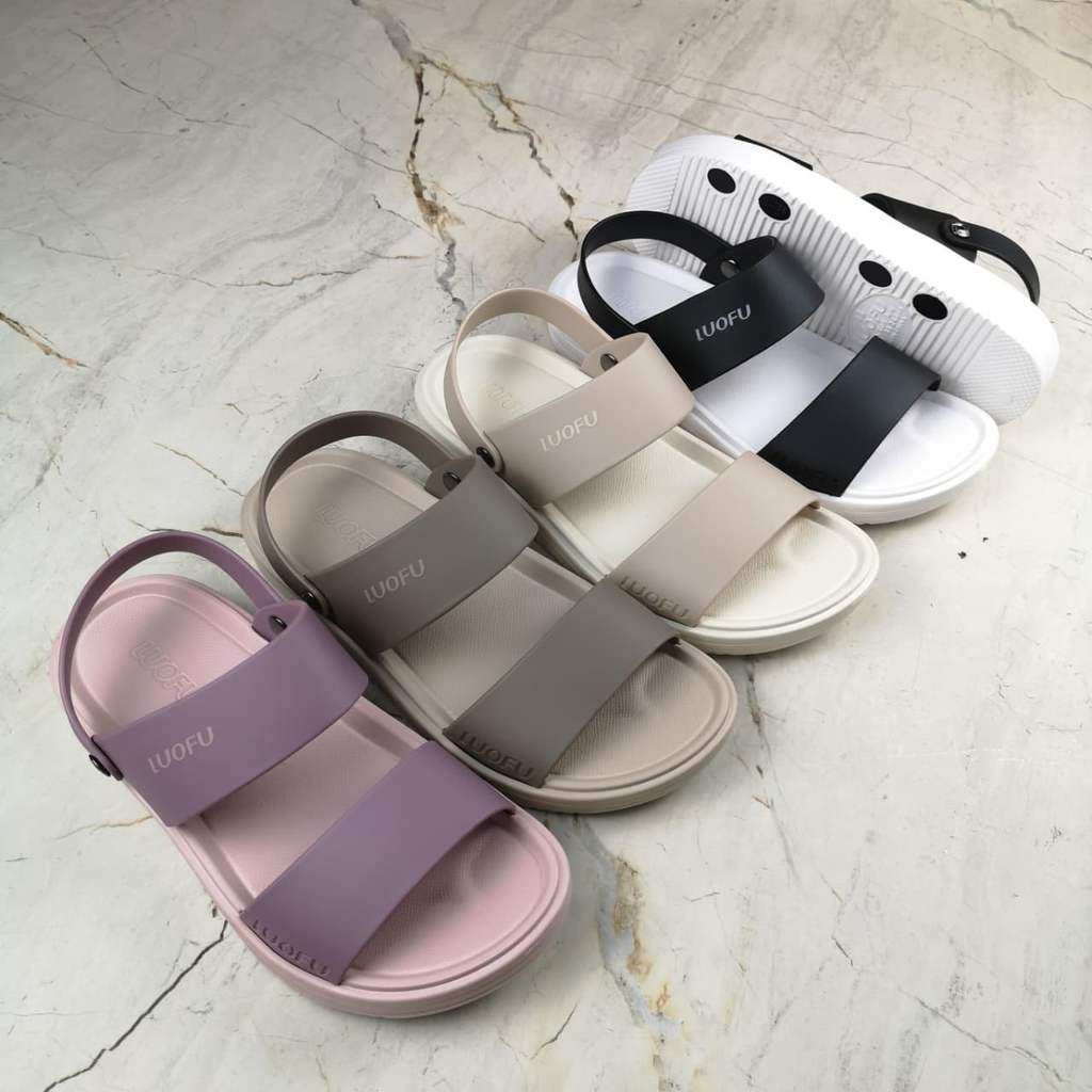JASHOP LUOFU Sandal Tali Belakang Wanita Eva E6255-B2KR  [G01]