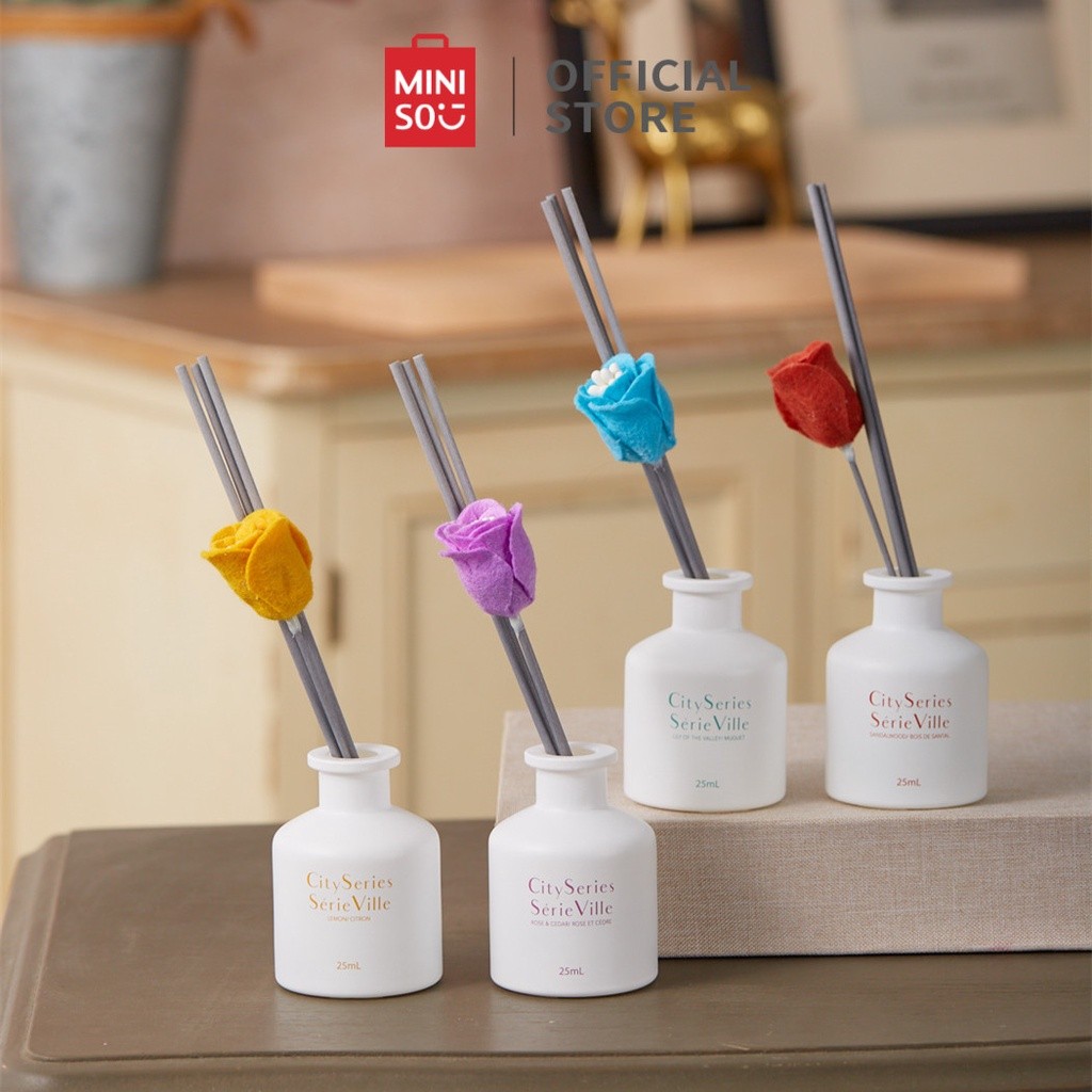 new - Miniso Reed Diffuser Pengharum Ruangan Aroma Aromaterapi Mewah Parfum Ruangan Aroma Pewangi Ru