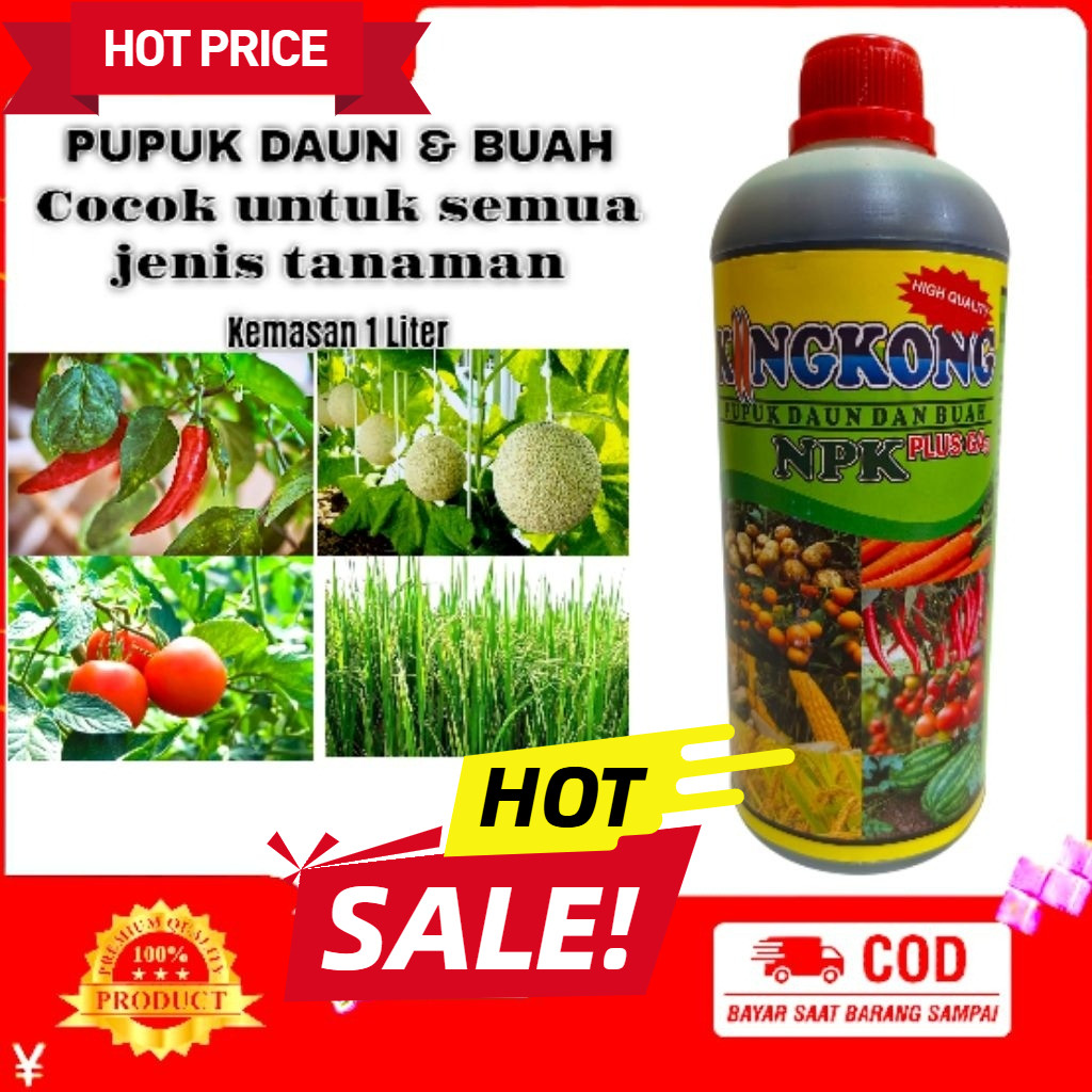 Pupuk NPK KINGKONG 1 Liter Pupuk Daun dan Buah Plus GA3