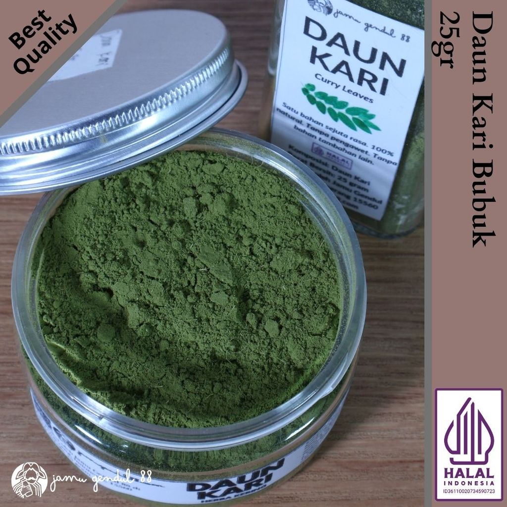 Daun Kari Bubuk - Curry Leaves Powder - High Quality Herbs Powder by Jamu Gendul 88