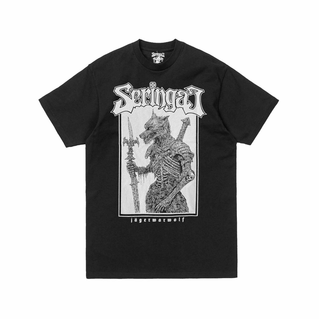 ORIGINAL T SHIRT SERINGAI WAR WOLF MADE BY : OFFICIAL BAND MERCH SERINGAI Kaos Pria