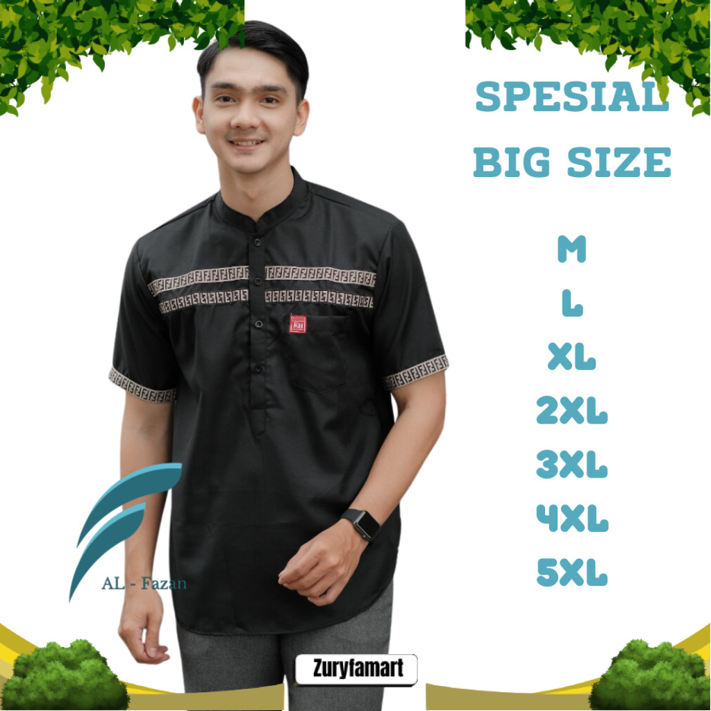 Baju koko Jumbo Baju Koko Kurta Jumbo lengan pendek Bahan katun Size 5XL ZRT