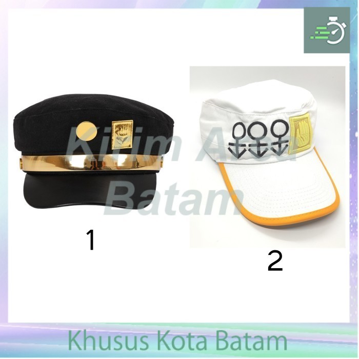 Topi cosplay anime jojo bizarre adventure kujo jotaro hitam ada pin