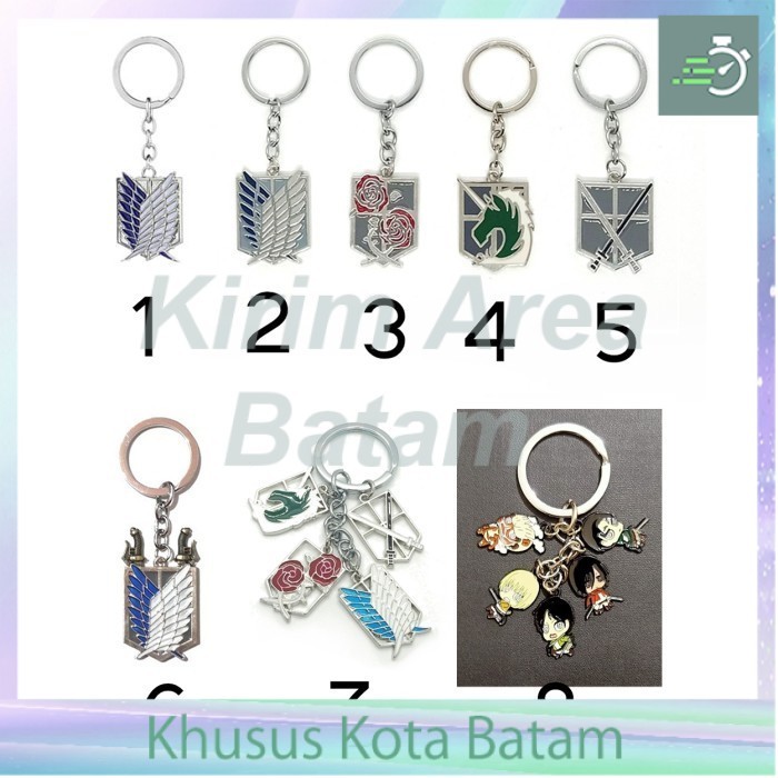Keychain gantungan kunci anime Attack on titan Shingeki no kyojin logo