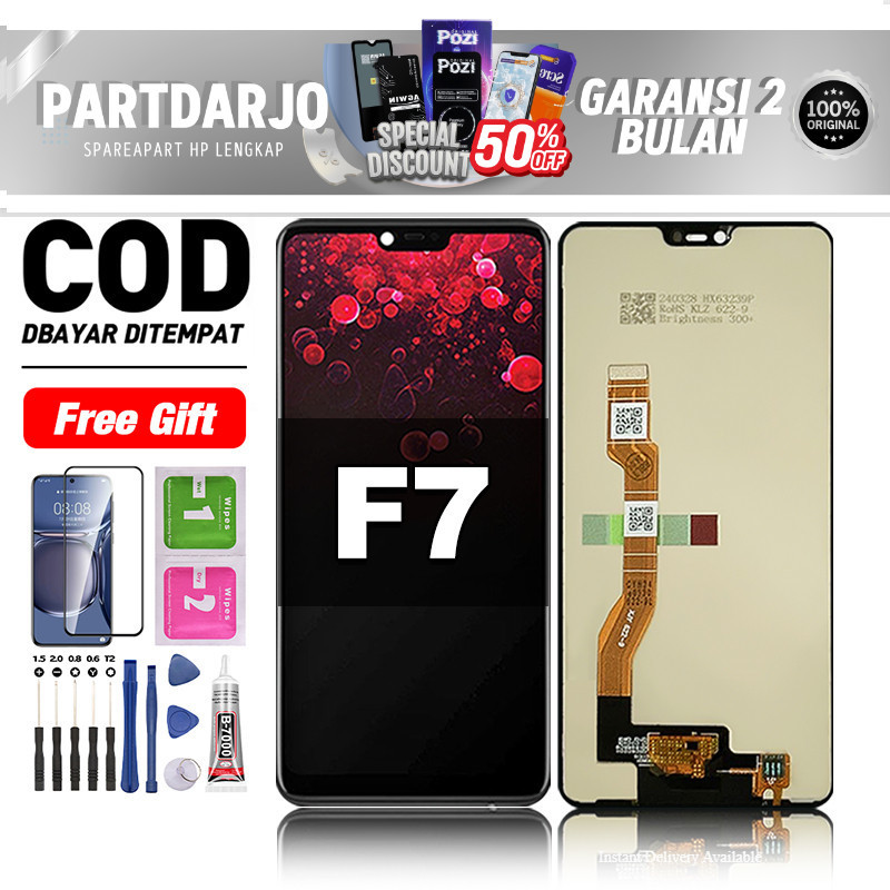 LCD FOR OPPO F7 Fullset hp layar Touchscreen untuk Glass Touch Screen Digitizer COD original free le