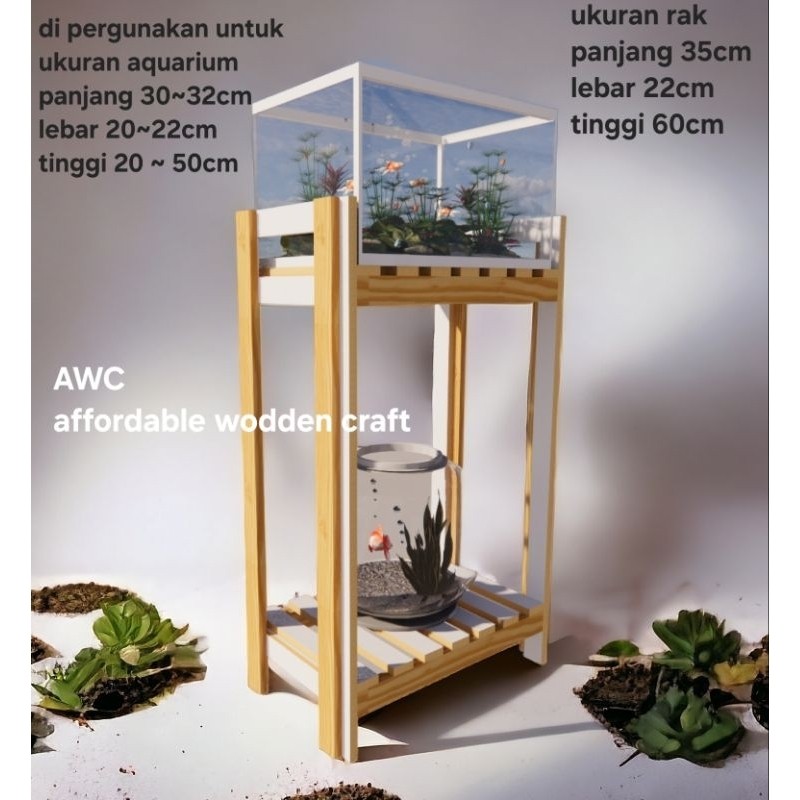 rak aquarium / rak tingkat 2 akuarium / meja aquarium