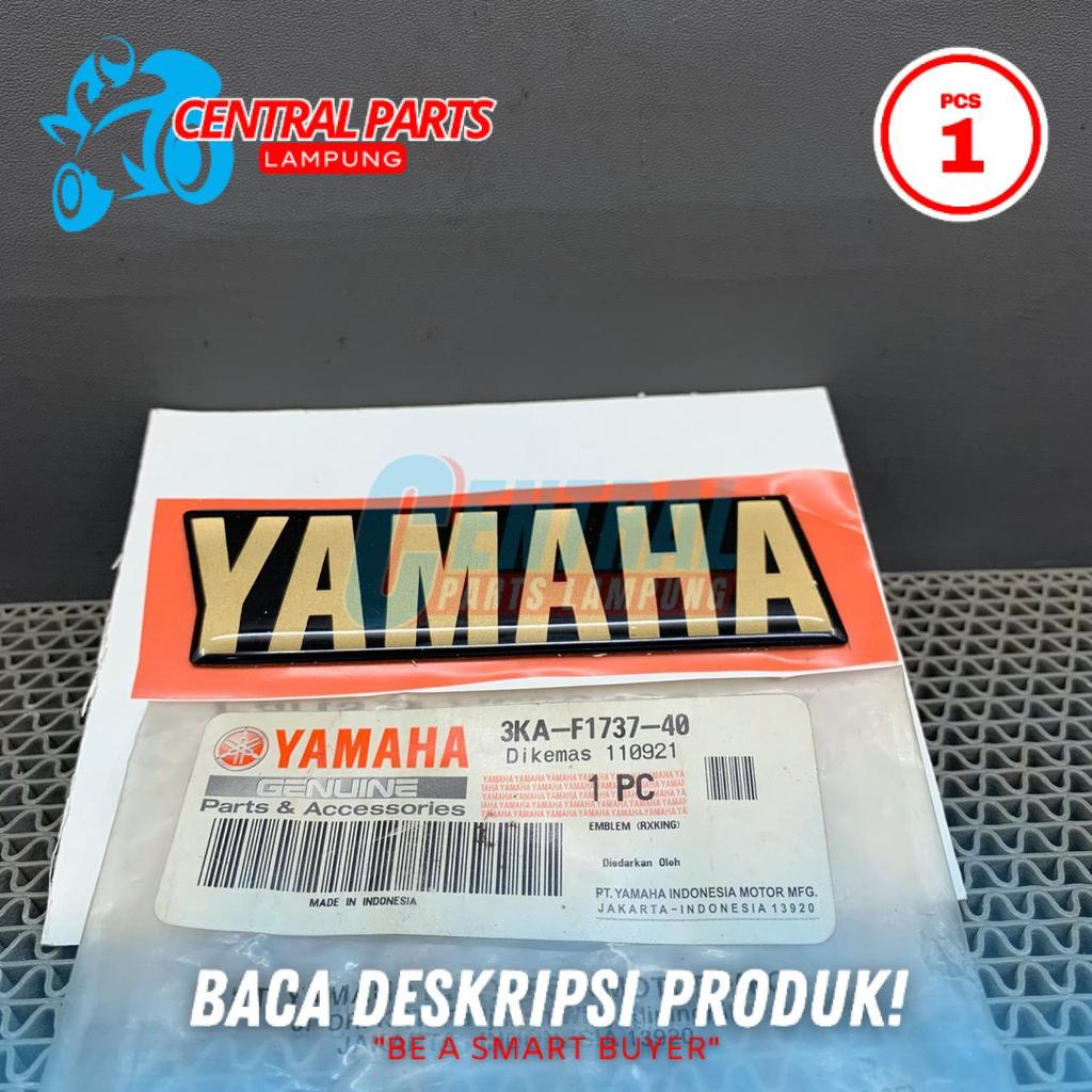stiker logo emblem yamaha gold cover box aki rx king rxking 2001 2002 Original
