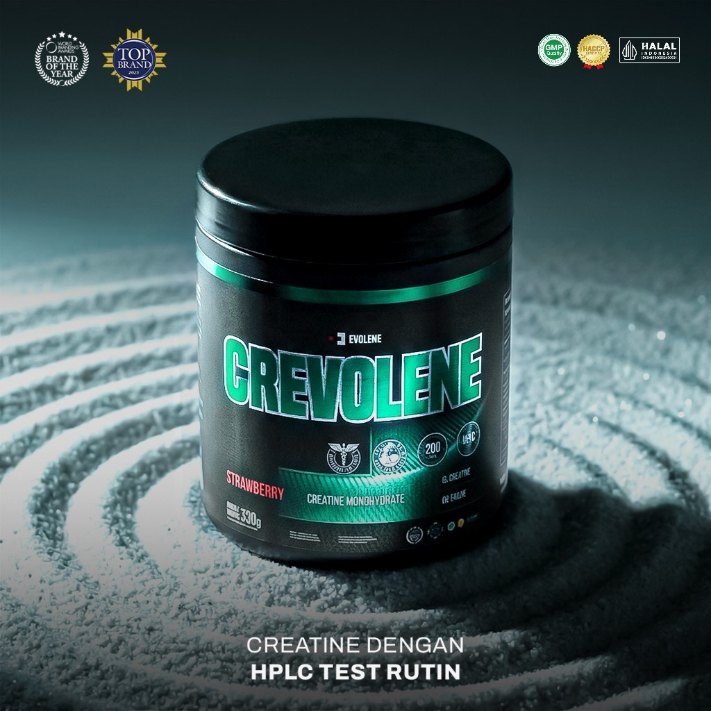Evolene Crevolene Creatine Monohydrate Suplemen Fitness Gym Otot Strength Power Recovery Workout