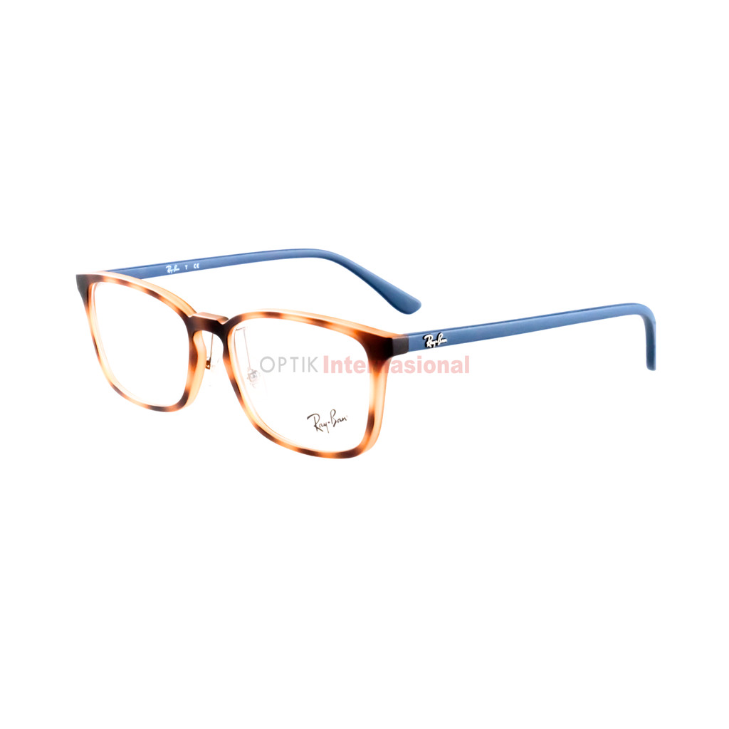 RAY-BAN RB7149D 5806 Frame Kacamata Square Matte Tortoise Blue Acetate Premium
