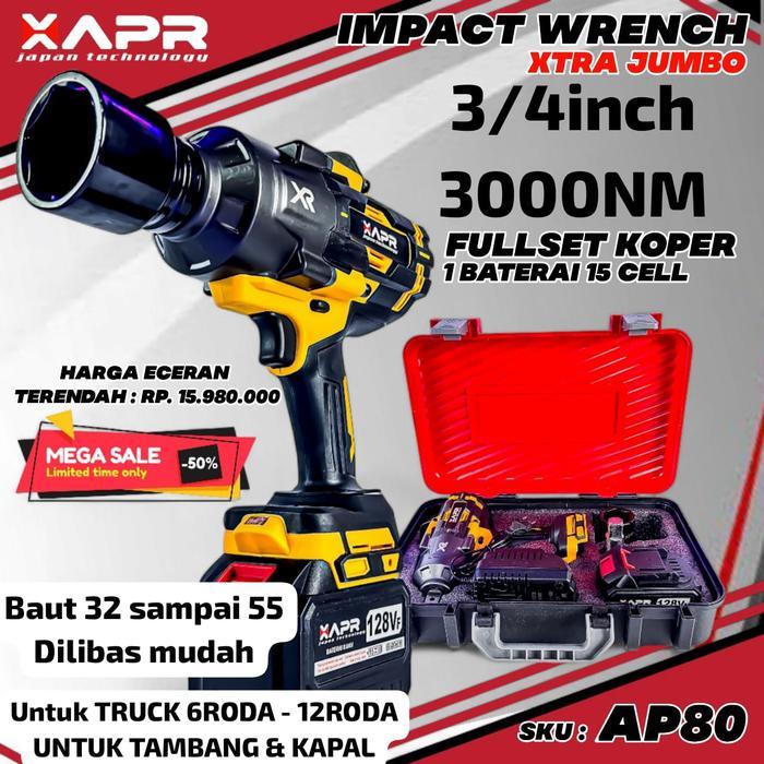 APR AP80 PROMAX+ TORSI 3000NM APR impact wrench xtra jumbo 3/4inch type AP80  kuning garansi resmi