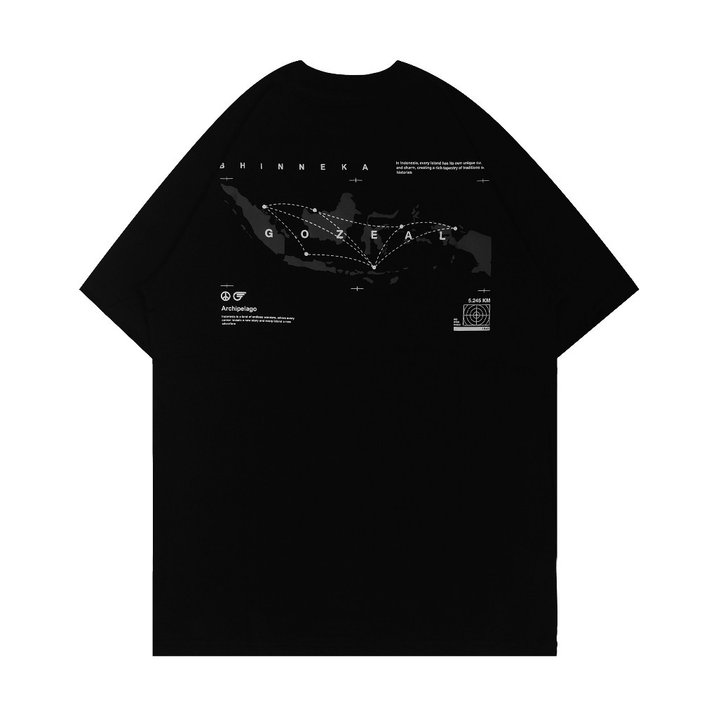 Gozeal | Tees Reguler | Archipelago Black Kaos Pria Kaos Pria