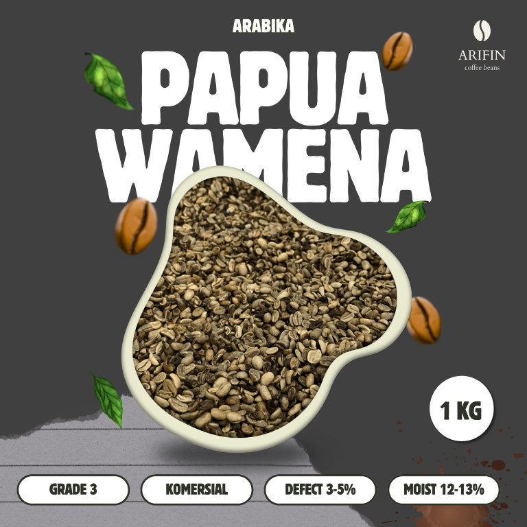 Grade 3 Komersial Papua Wamena Green Beans | Biji Kopi Mentah