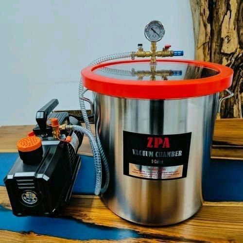 Vacuum Chamber 9 galon (34 L) + Vacuum Pump 1 hp