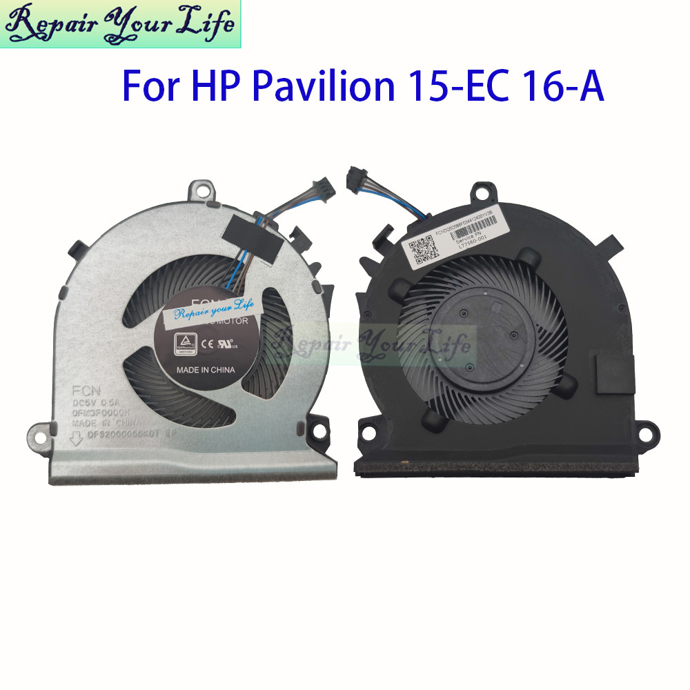 Notebook CPU Cooling Fan For HP Pavilion Gaming 15-EC 15T-EC 15Z-EC 16-A 16T-A TPN-Q284 Q229 L72702-