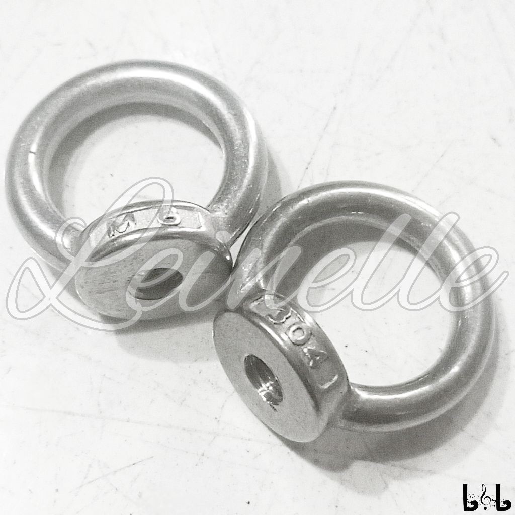 Eye Bolt Nut Mur Mata Baut Ring M5-M14 bahan 304 Stainless Steel