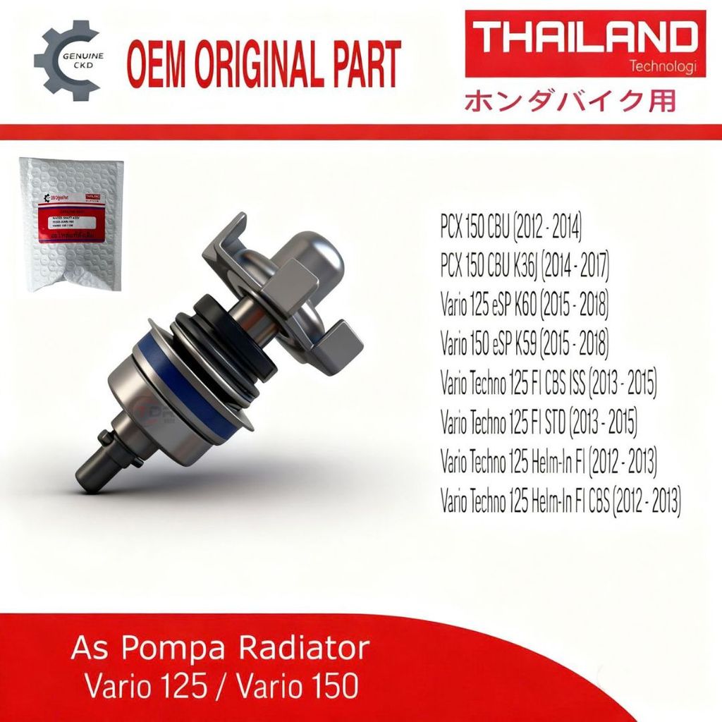 GENUINE As Pompa Radiator As Water Pump Honda Vario Techno 125 150 PCX ADV 150 KWN