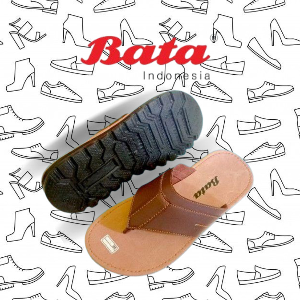 Sandal jepit pria BATA Original warna Hitam /Cokelat/Tan Ukuran 39-43 Nyaman Anti Selip