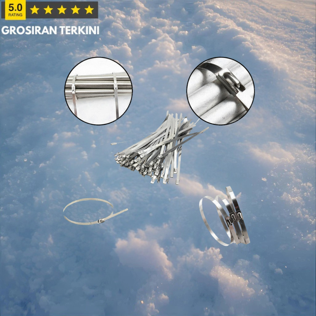 Kabel Ties Stainless Steel Murah 20 Lembar - Tali Pengikat Baja Awet
