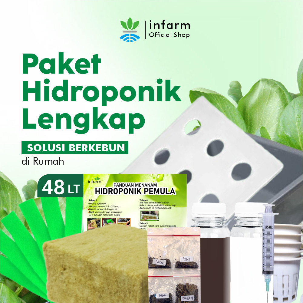 Paket Hidroponik 48 Lubang Tanam INFARM NFT Kit Lengkap Sistem Tanam Sayur Hidroponik Rumah