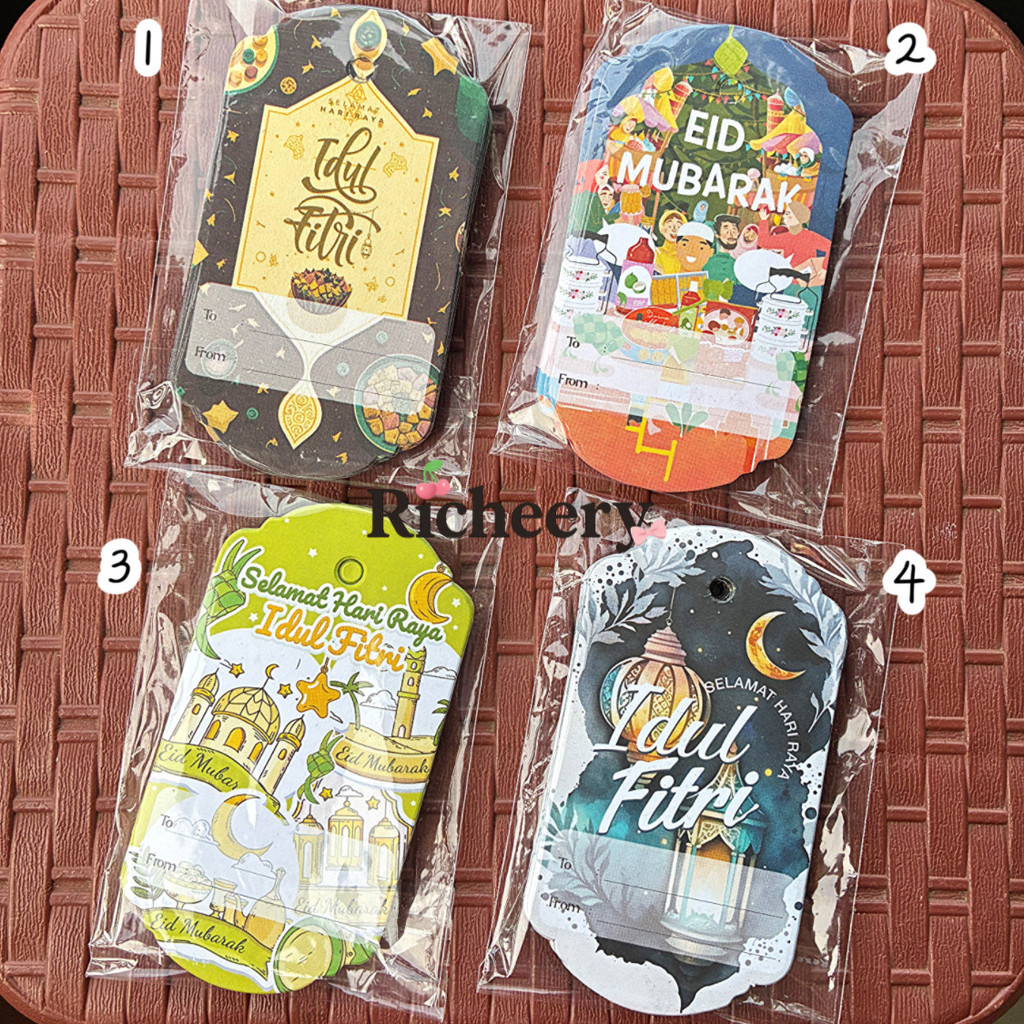 Hang Tag Lebaran isi 25 pcs Idul Fitri Islamic Aesthetic Kartu Ucapan Hangtag Hari Raya Eid Mubarak 