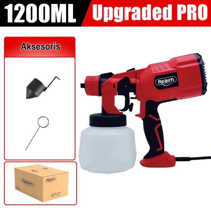 REAIM 1200ML Spray Gun Listrik 450W Mesin Cat Semprot Elektrik Alat Semprot Cat Sprayer Cat Untuk Ca