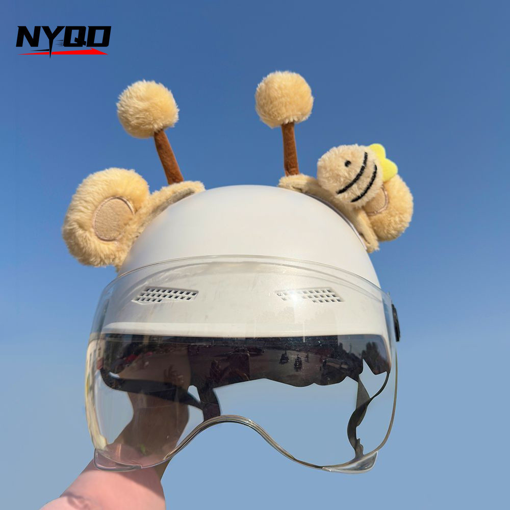 Aksesoris dekoratif helm full-face motor yang trendi: telinga kucing Velcro pelepas cepat telinga ku